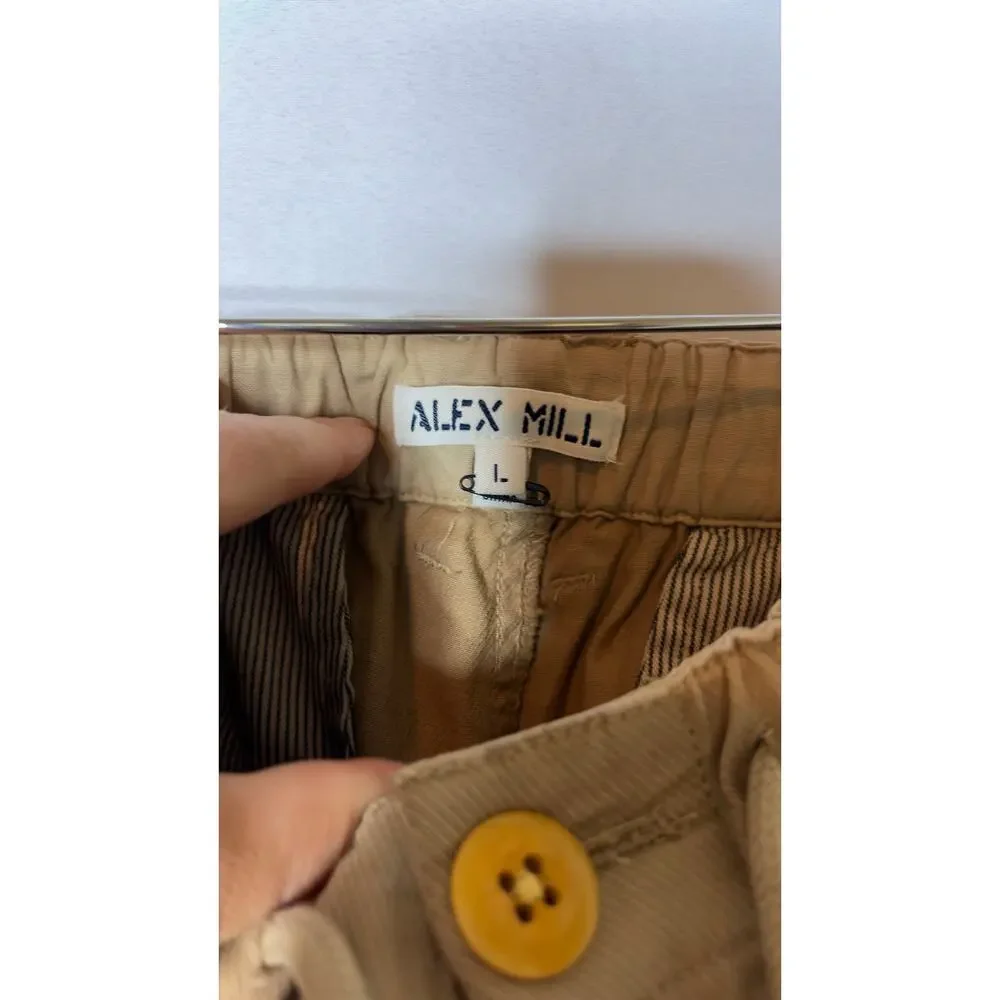Alex Mill pull on button fly pants in tan sz L